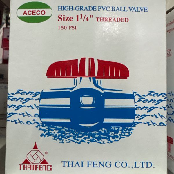 บอลวาล์ว PVC 1.1/4" THAIFENG ( เกลียวใน )