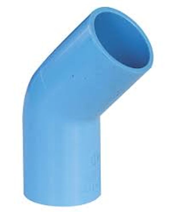 ข้องอ 1" 45° PVC สีฟ้า หนา