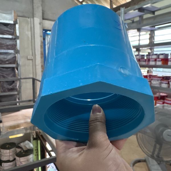 ข้อต่อตรงเกลียวใน 3" PVC สีฟ้า