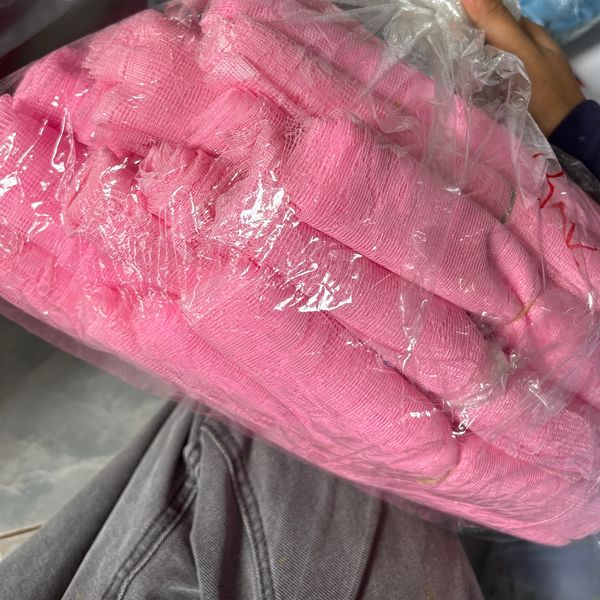 ผ้าแพร สีชมพูนม เล็ก