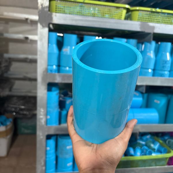 ข้อต่อตรง 3" PVC สีฟ้า หนา