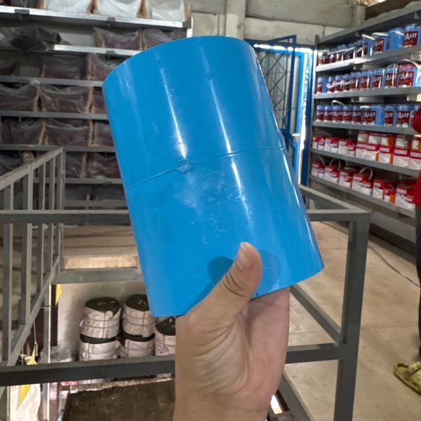 ข้อต่อตรง 4" PVC สีฟ้า บาง