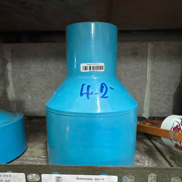 ข้อต่อตรงลด 4-2" PVC สีฟ้า หนา