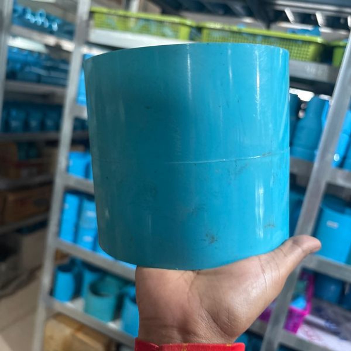 ข้อต่อตรง 5" PVC สีฟ้า บาง ท่อน้ำไทย