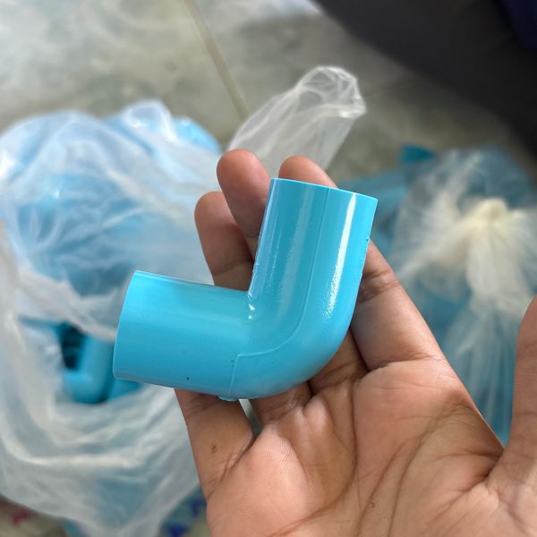 ข้องอ 1/2" หนา 90° PVC สีฟ้า