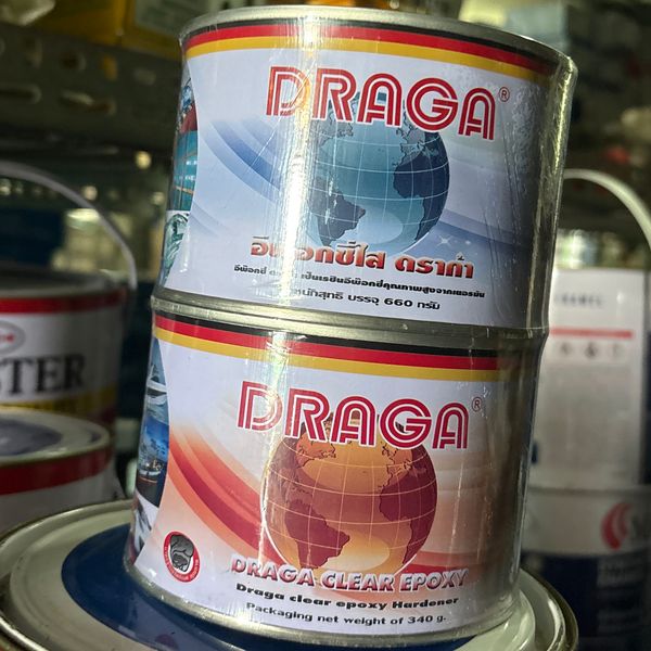 กาวอีพ๊อกซี่ใส DRAGA  A+B  1kg(660+340)
