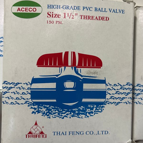 บอลวาล์ว PVC 1.1/2" THAIFENG ( เกลียวใน )
