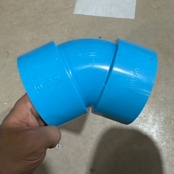 ข้องอ 3" 45° PVC สีฟ้า บาง