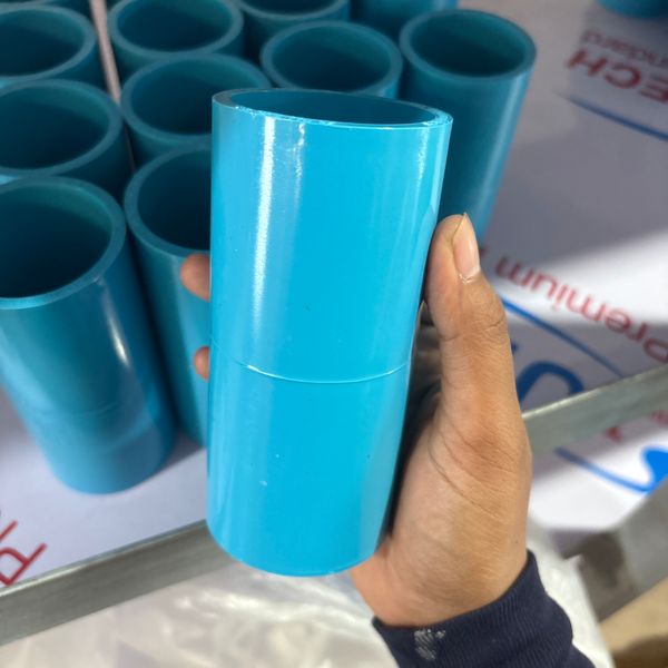 ข้อต่อตรง 1.1/2" PVC สีฟ้า หนา