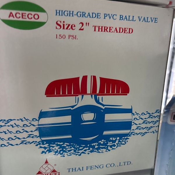 บอลวาล์ว PVC  2"  THAIFENG ( เกลียวใน )