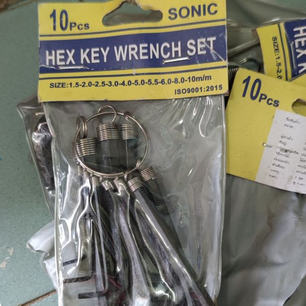 กุญแจหกเหลี่ยม 10ตัวชุด SONIC (มิล)
