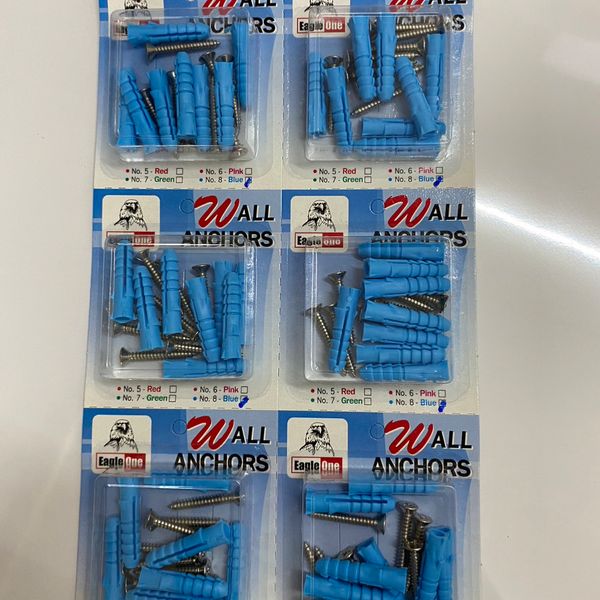 พุกพลาสติกพร้อมน็อต  EAGLE ONE NO.8 BLUE