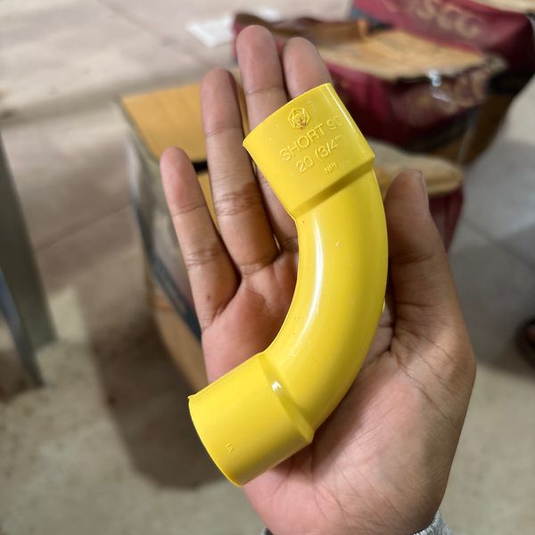 ข้องอ 3/4" 90° PVC สีเหลือง
