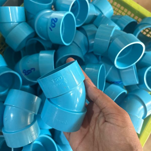 ข้องอ 1.1/2" 45° PVC สีฟ้า บาง