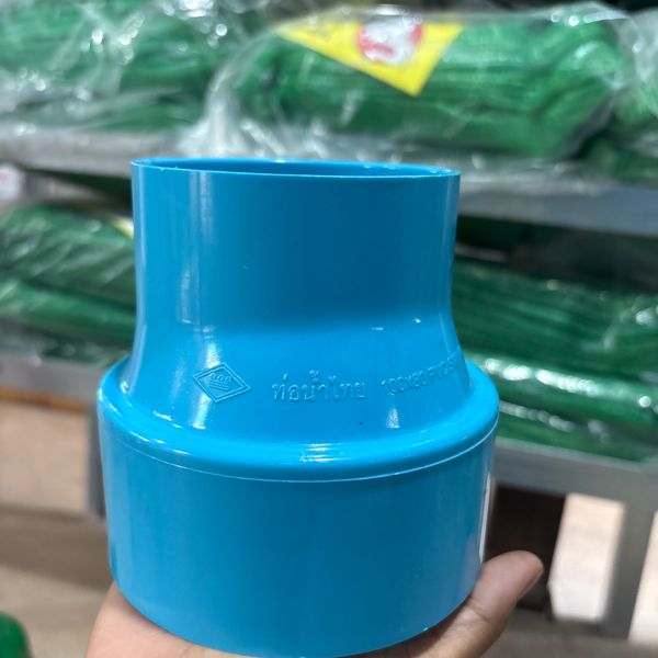 ข้อต่อตรงลด 4-3" PVC สีฟ้า บาง