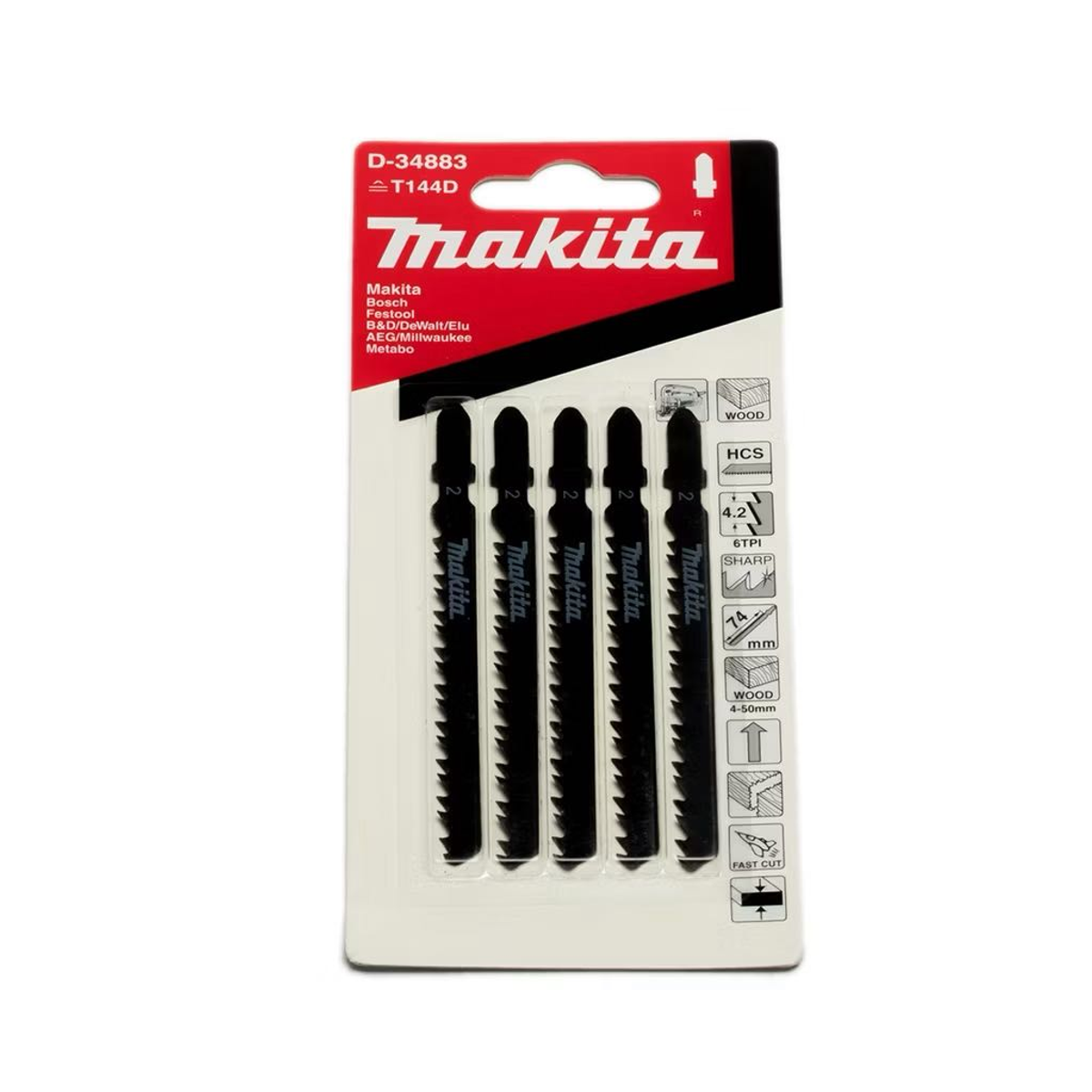 ￼MAKITA ใบเลื่อยจิกซอT144Dตัดไม้(5/PAC)(D-34883)