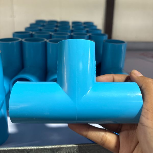 สามทาง 1" PVC หนา สีฟ้า