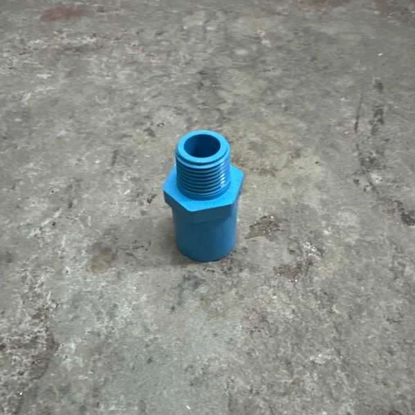 ข้อต่อตรงเกลียวนอก 1/2" PVC สีฟ้า
