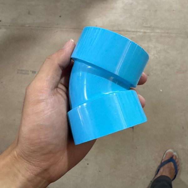 ข้องอ 2" 45° PVC สีฟ้า บาง