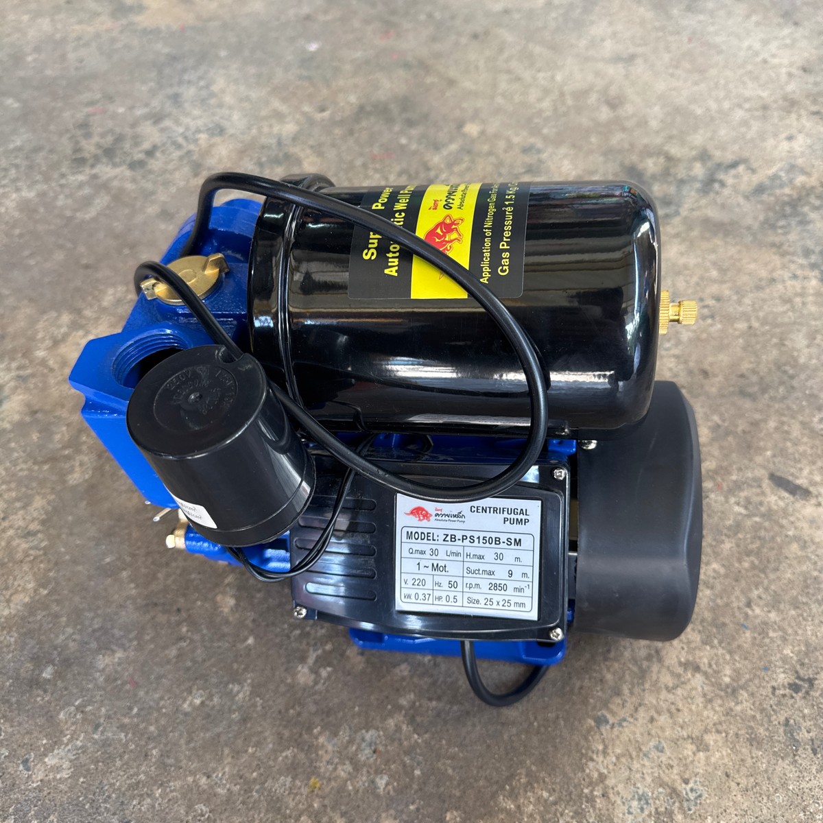 ปั๊มน้ำอัตโนมัติ 370W ตราควายเหล็ก ZB-PS150B-SM