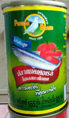 นกพิราบ ปลาแมคเคอเรลในซอสมะเขือเทศ 155g, 93 dry weight
