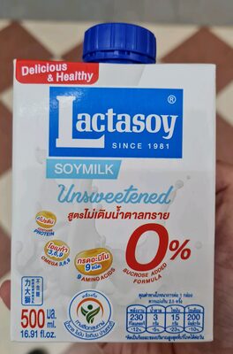 lactasoy แลคตาซอย สูตรไม่เติมน้ำตาลทราย 500 ml