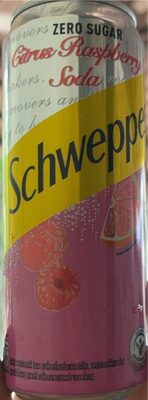 schweppes ชเวปส์ น้ำอัดลม ซิตรัสราสเบอรี่ ไม่มีน้ำตาล 330 มล 330 ml